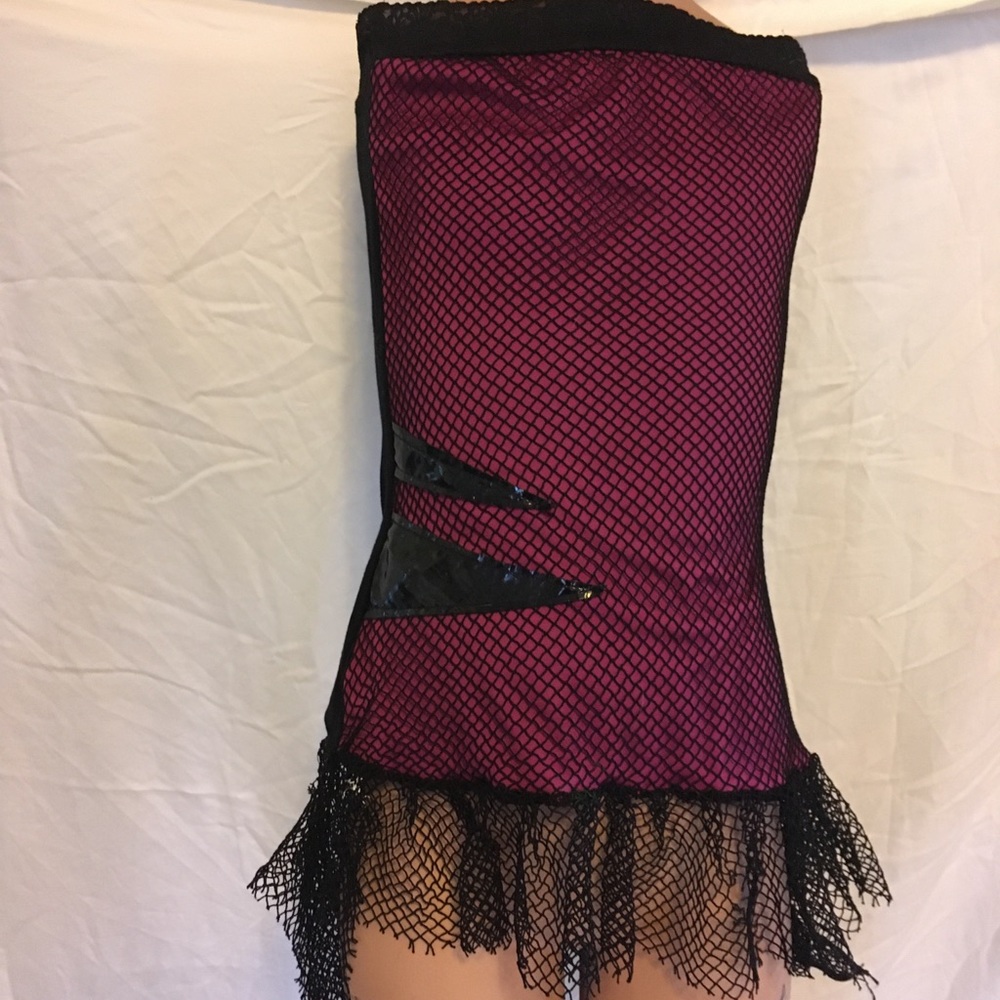 Rose and black goth tube top